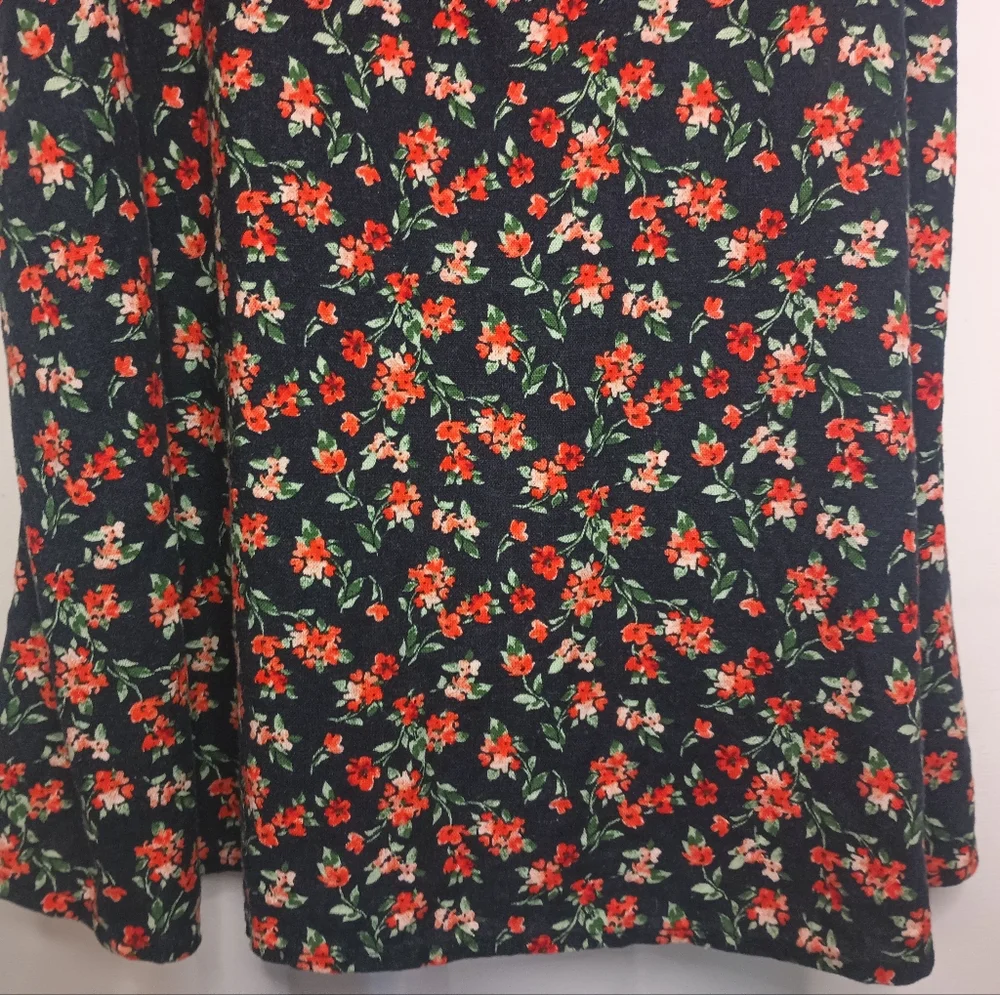 Old Navy Linen Mini Dress Small Ditsy Floral Smocked Cottage Preppy Americana - Picture 6 of 16